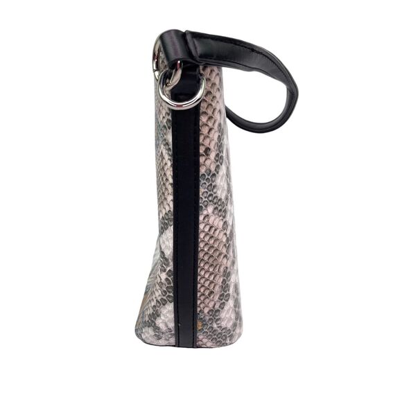 Just Fab Embossed Pleather Snakeskin Small Top Handle Shoulder Bag Purse Womens - Picture 5 of 12